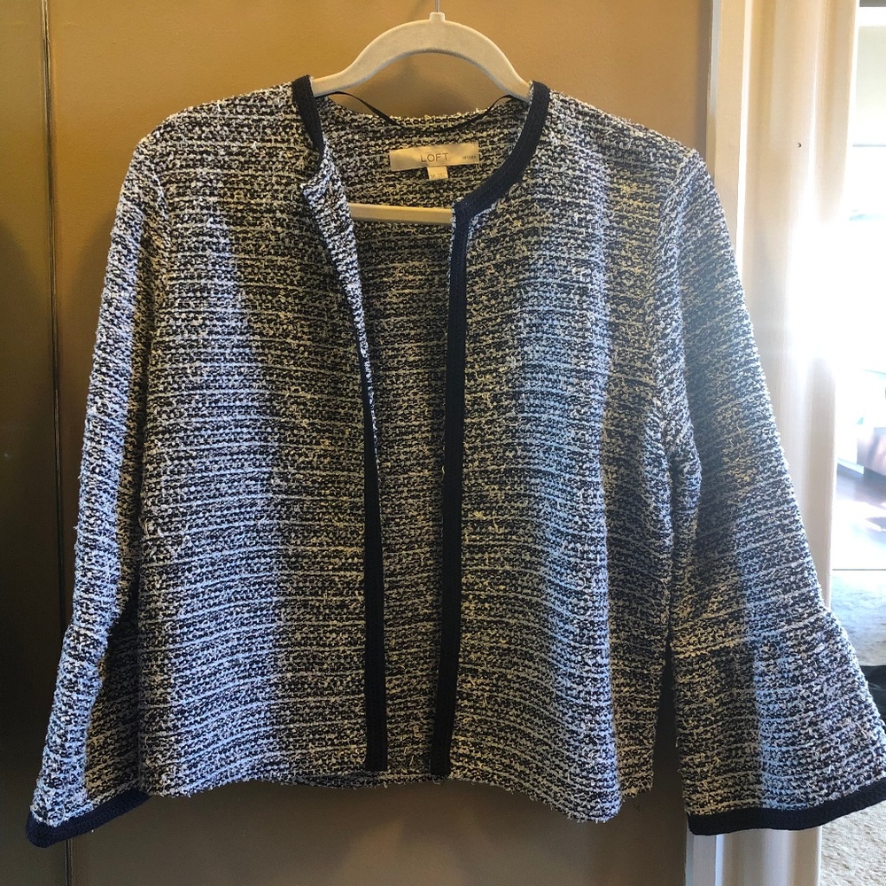 Light blue LOFT bell-sleeve jacket